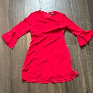 Lulu's Red Bell Sleeve Sheath Dress